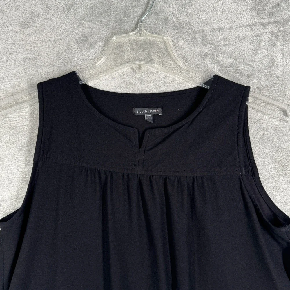Eileen Fisher Dress Black‎ Sleeveless Pockets Casual Neutral Minimalist Size M - Picture 5 of 12